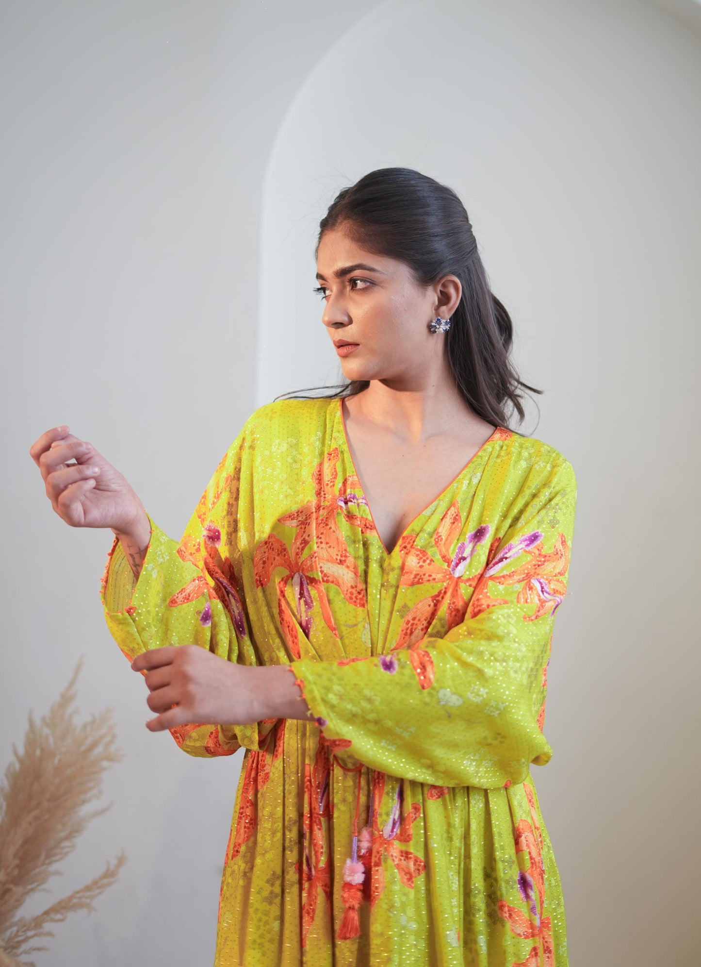 Luminous Lime Lily Kaftan
