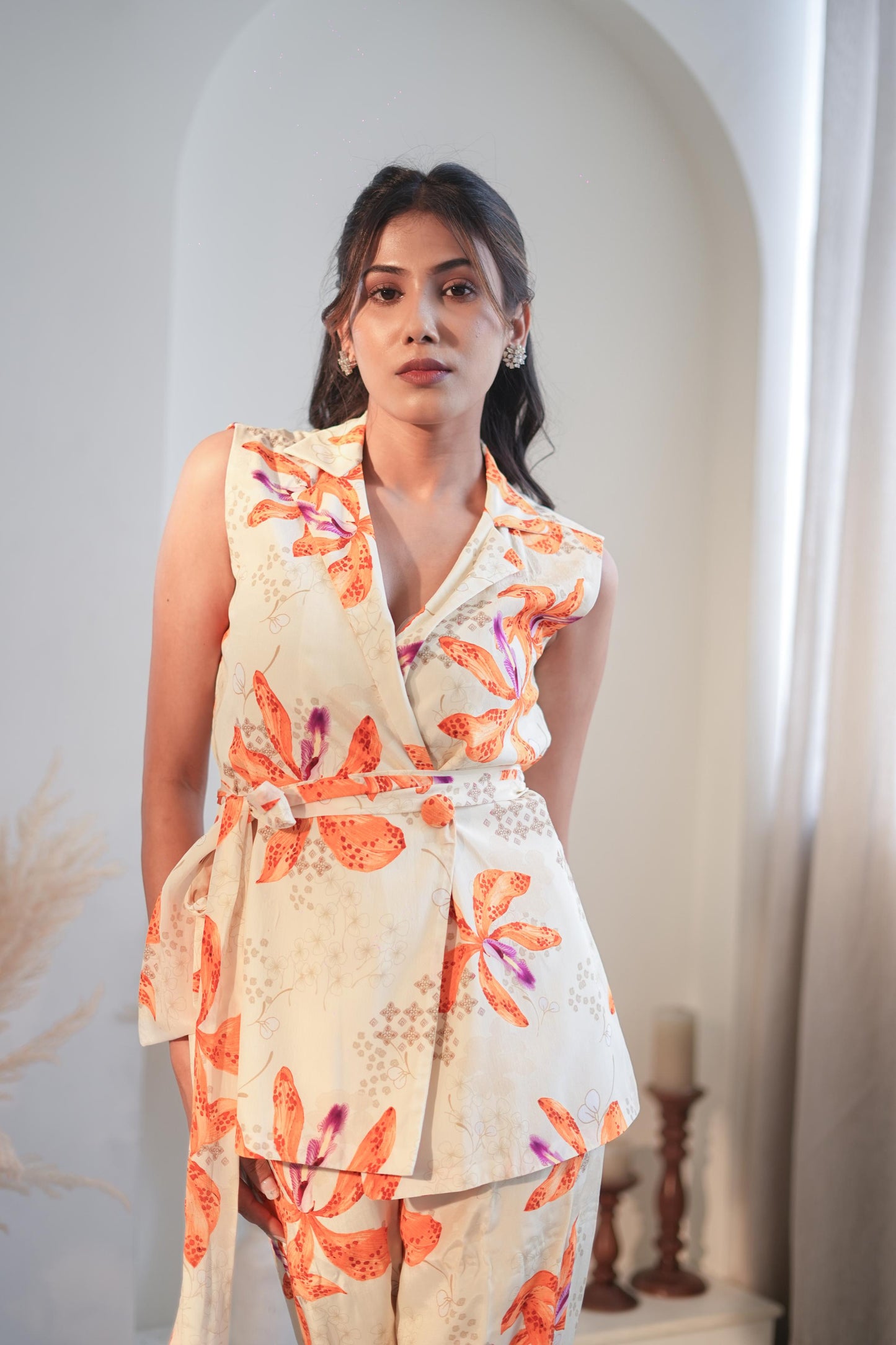 Misty Ivory Lily Waist Coat Set