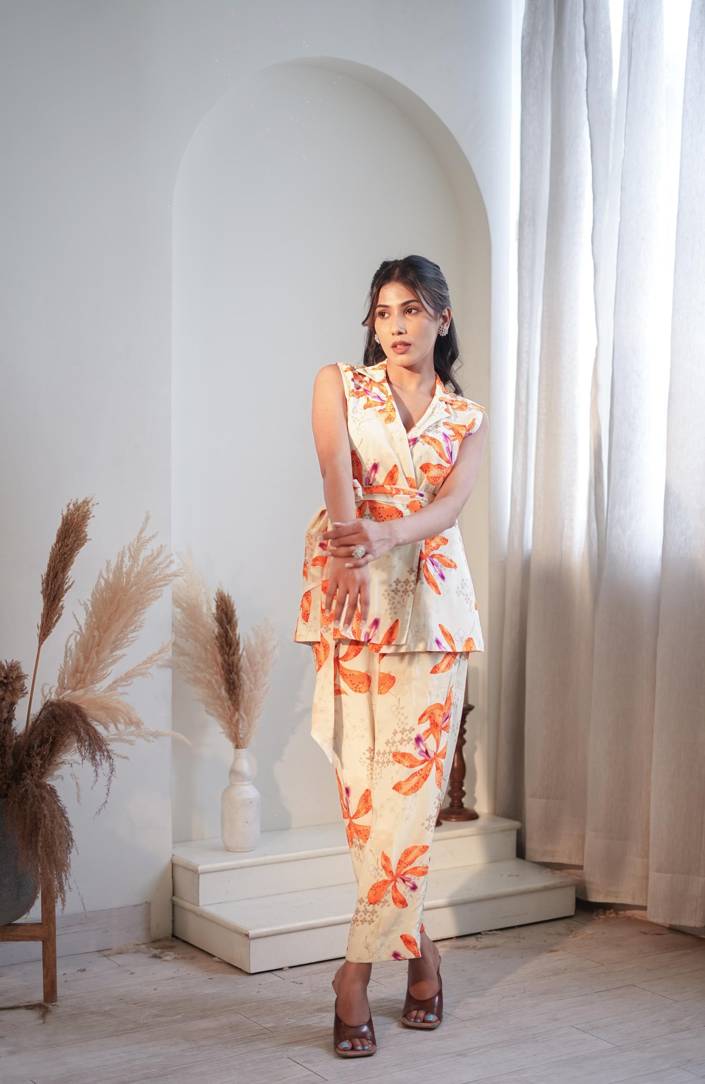 Misty Ivory Lily Waist Coat Set
