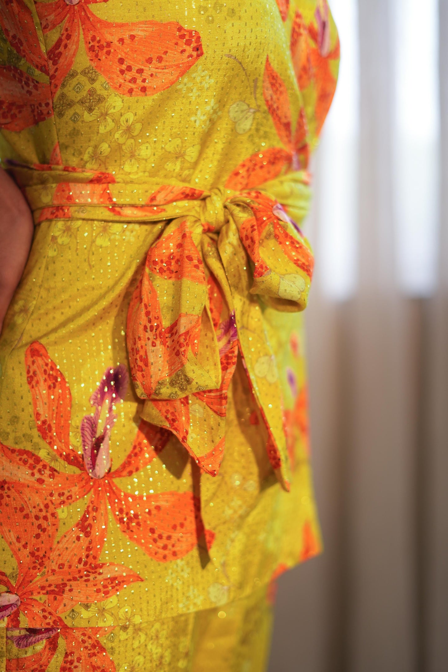 Luminous Lime Lily Waist Coat Set