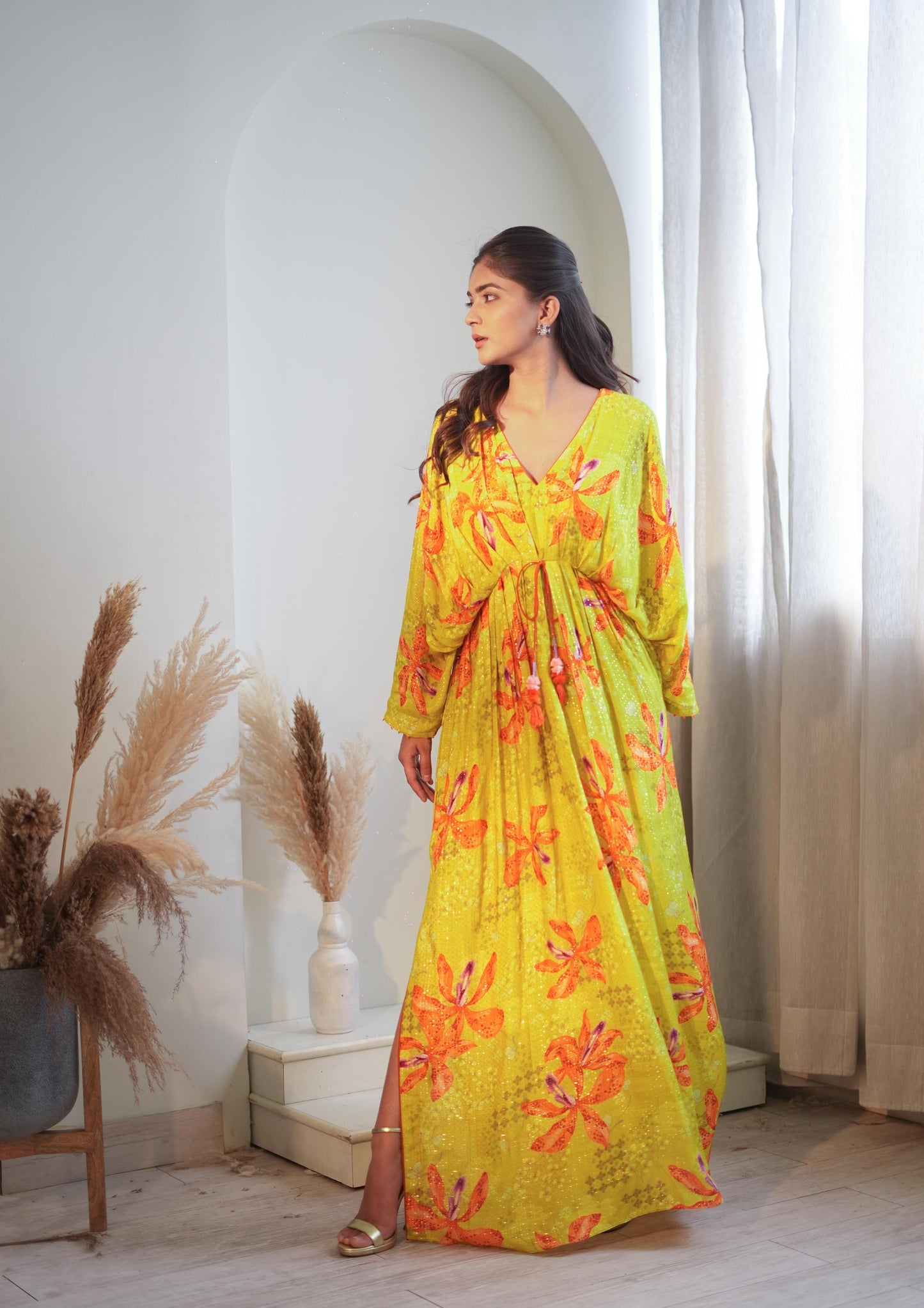 Luminous Lime Lily Kaftan