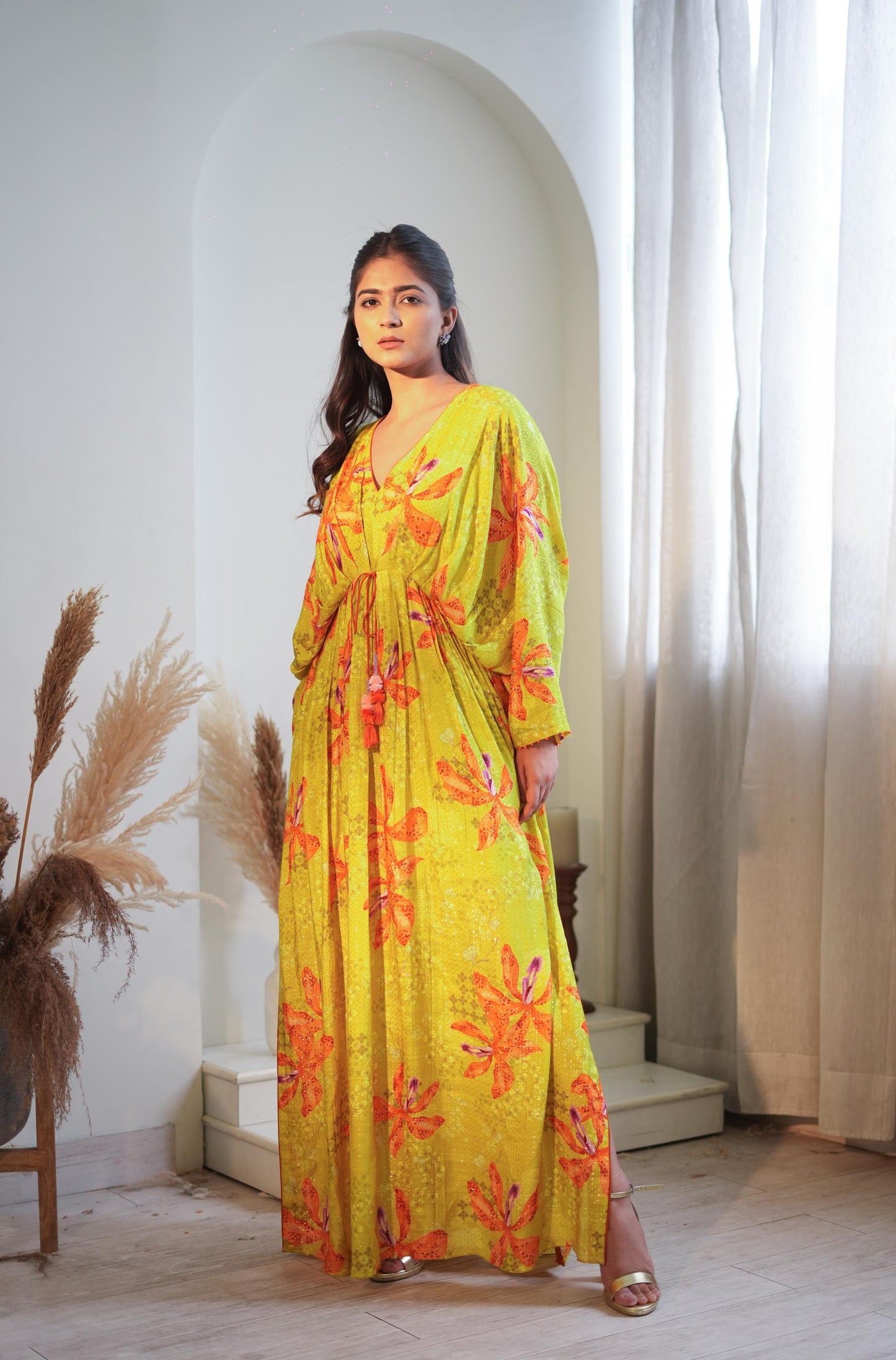 Luminous Lime Lily Kaftan