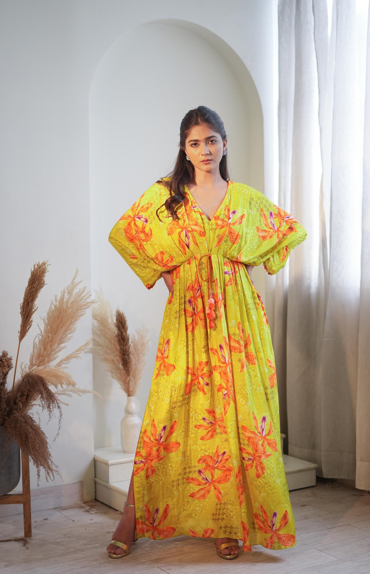 Luminous Lime Lily Kaftan