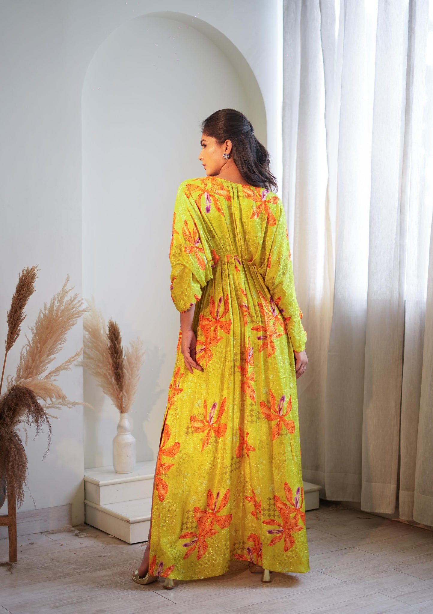 Luminous Lime Lily Kaftan