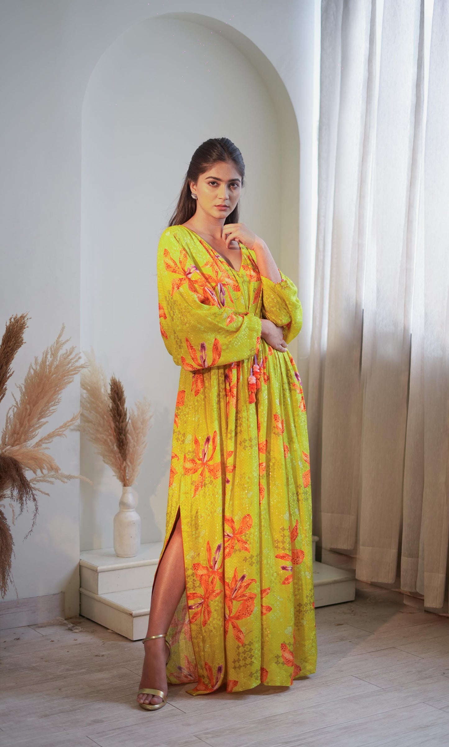 Luminous Lime Lily Kaftan