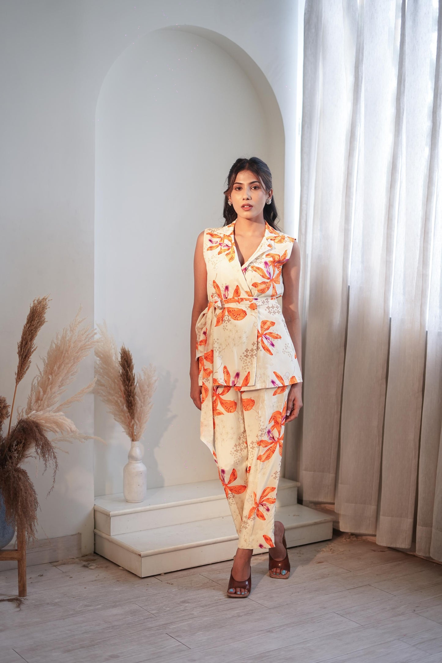 Misty Ivory Lily Waist Coat Set