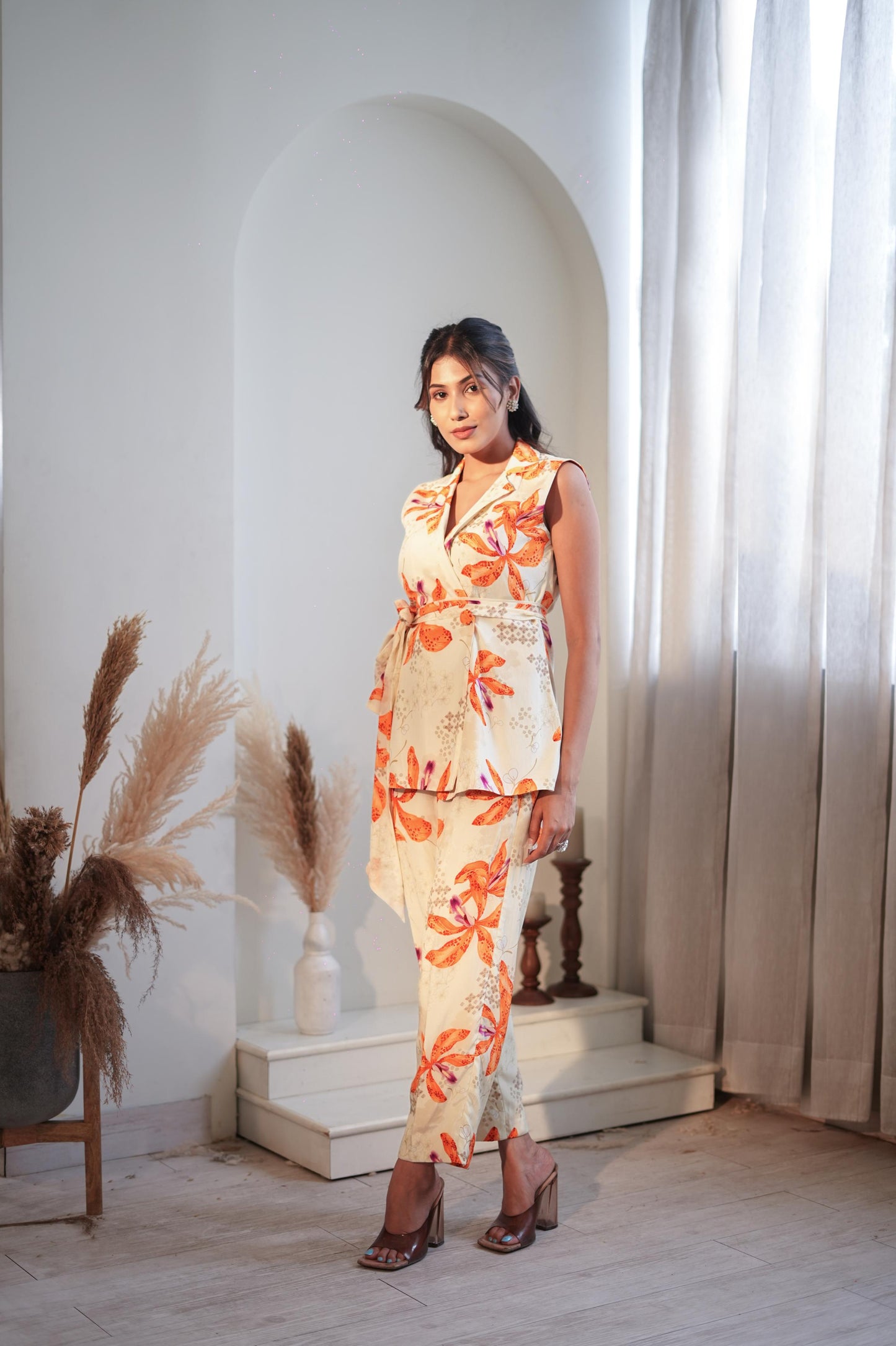 Misty Ivory Lily Waist Coat Set