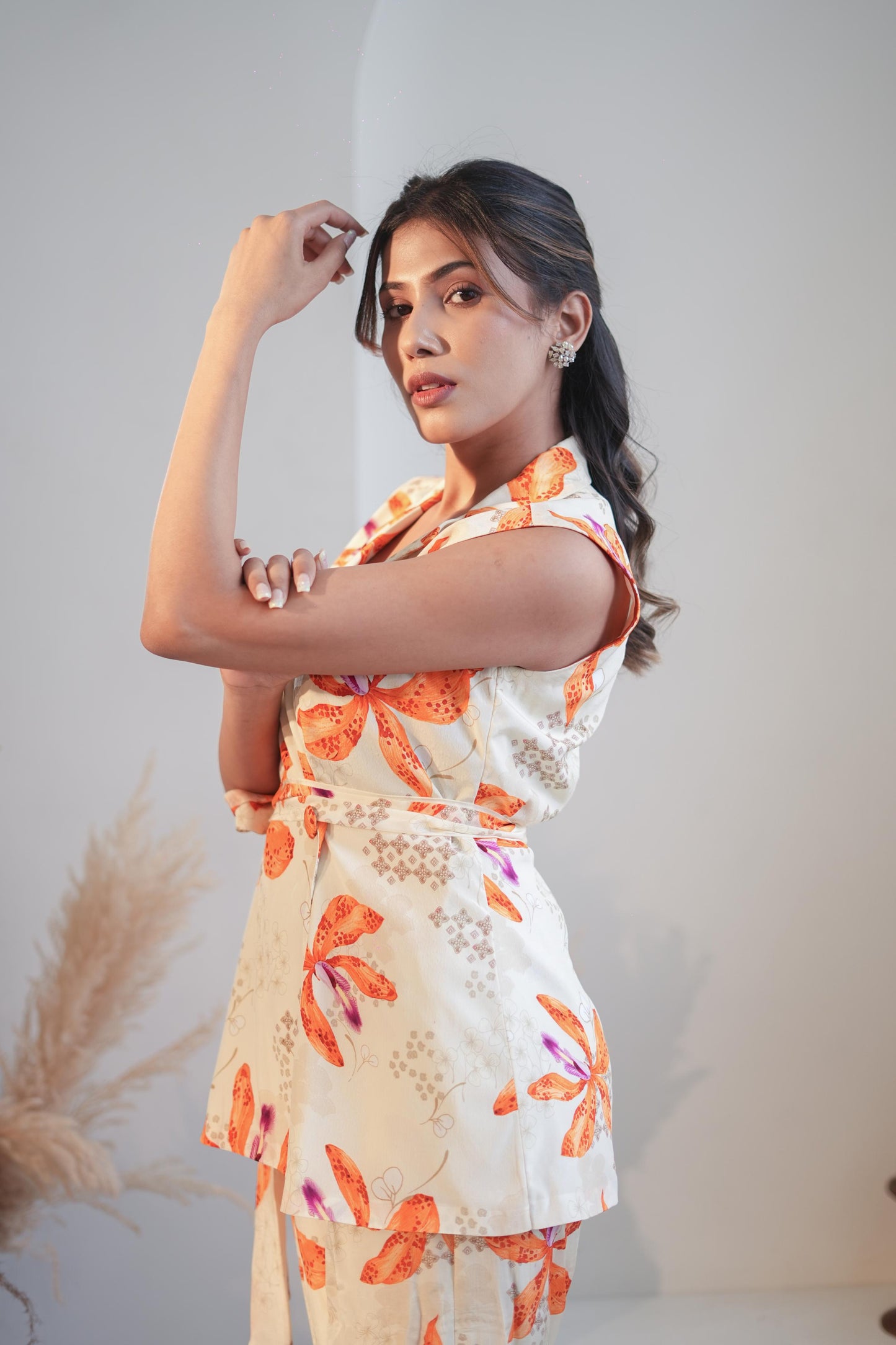 Misty Ivory Lily Waist Coat Set