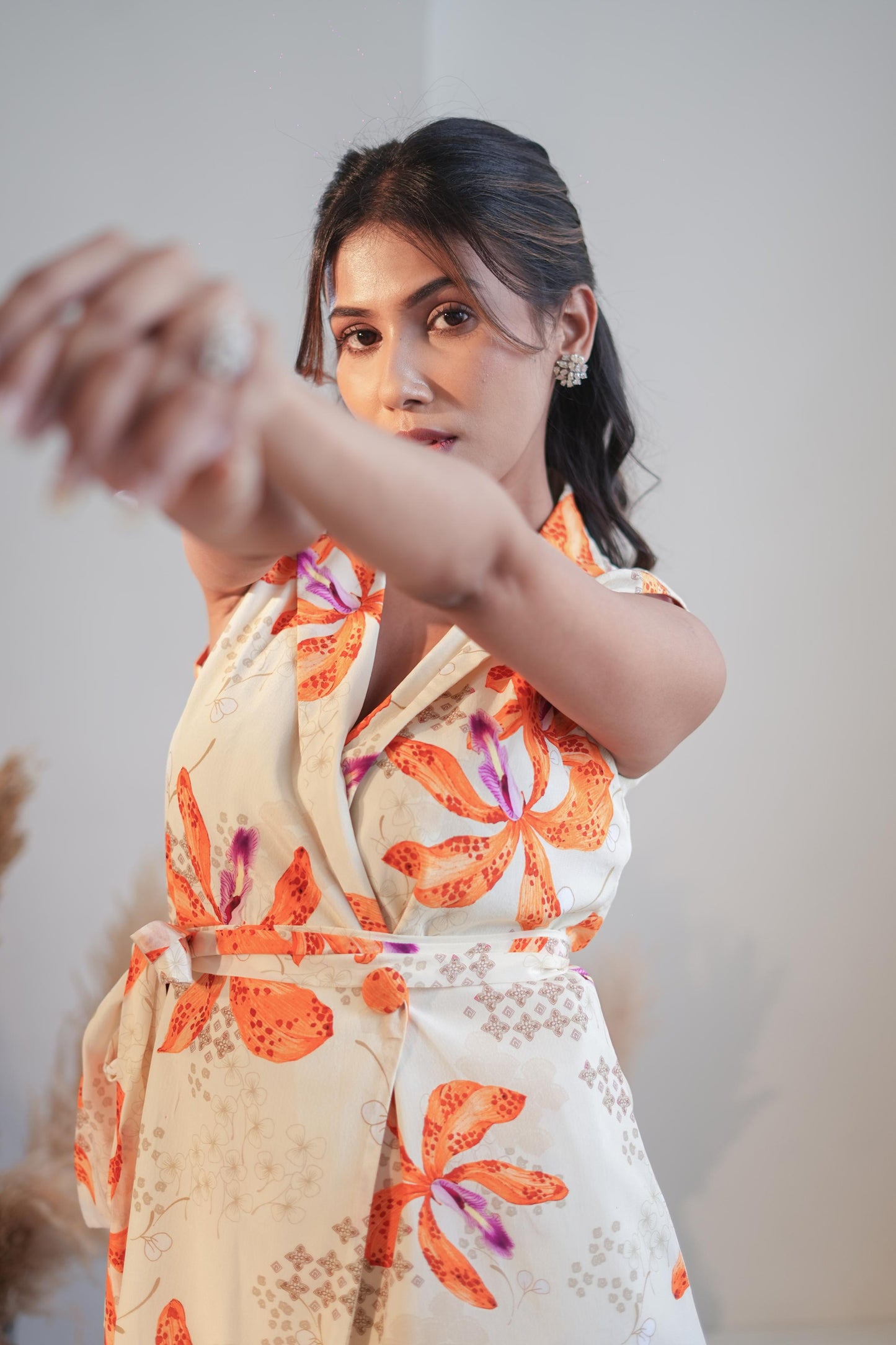 Misty Ivory Lily Waist Coat Set