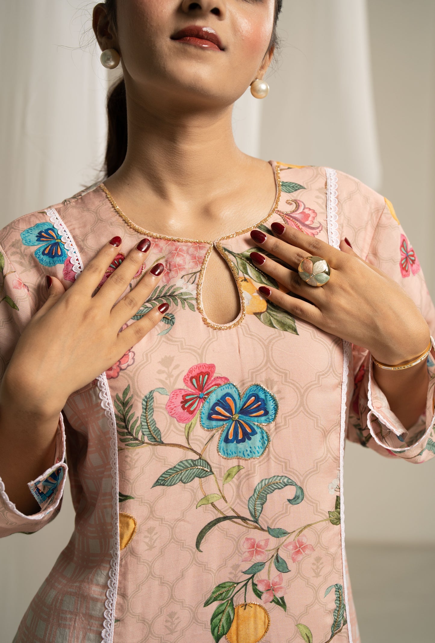ROSE PANEL KURTA SET