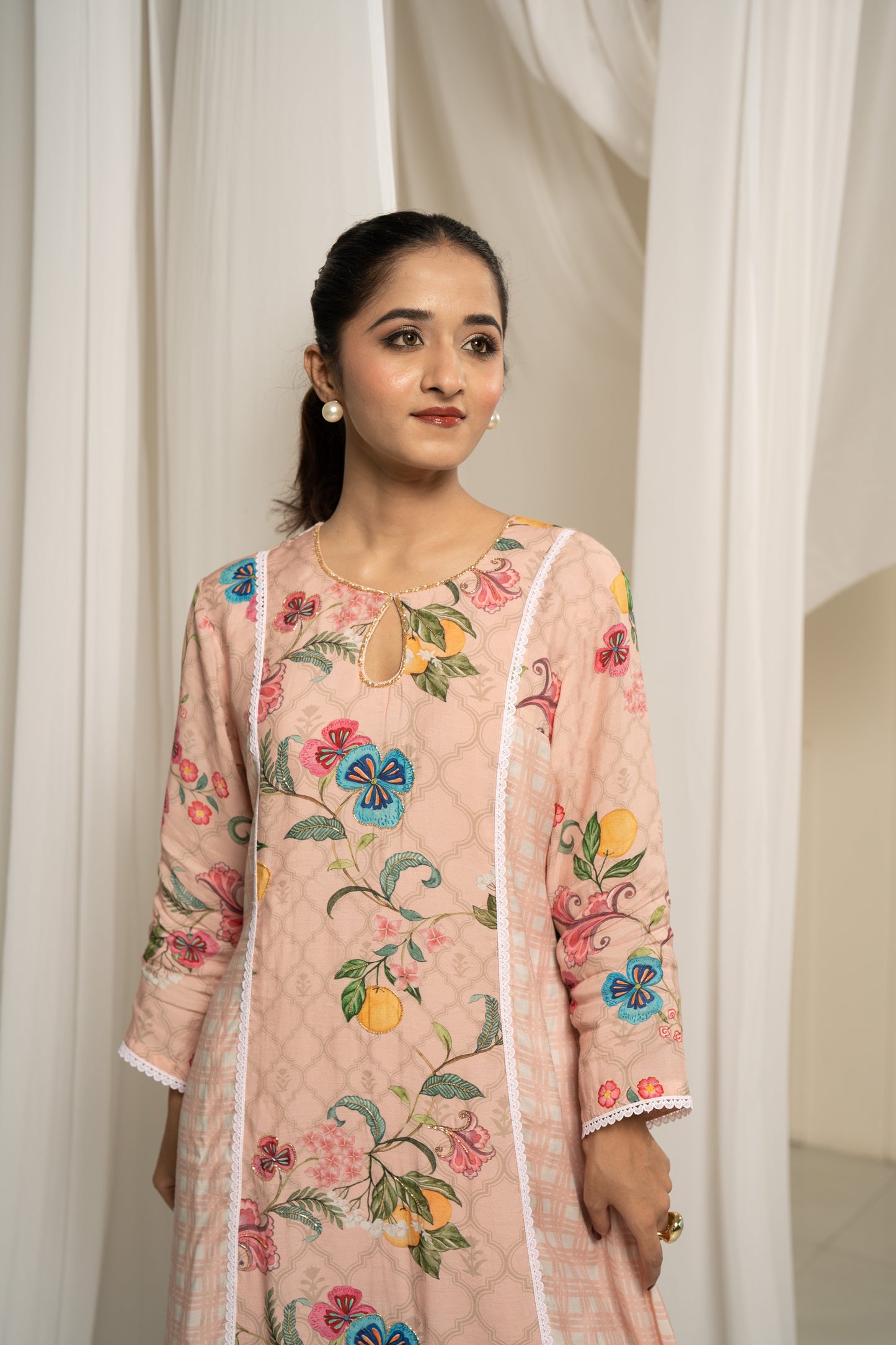ROSE PANEL KURTA SET