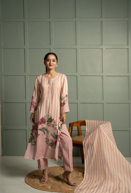 ROSE PLACEMENT KURTA SET