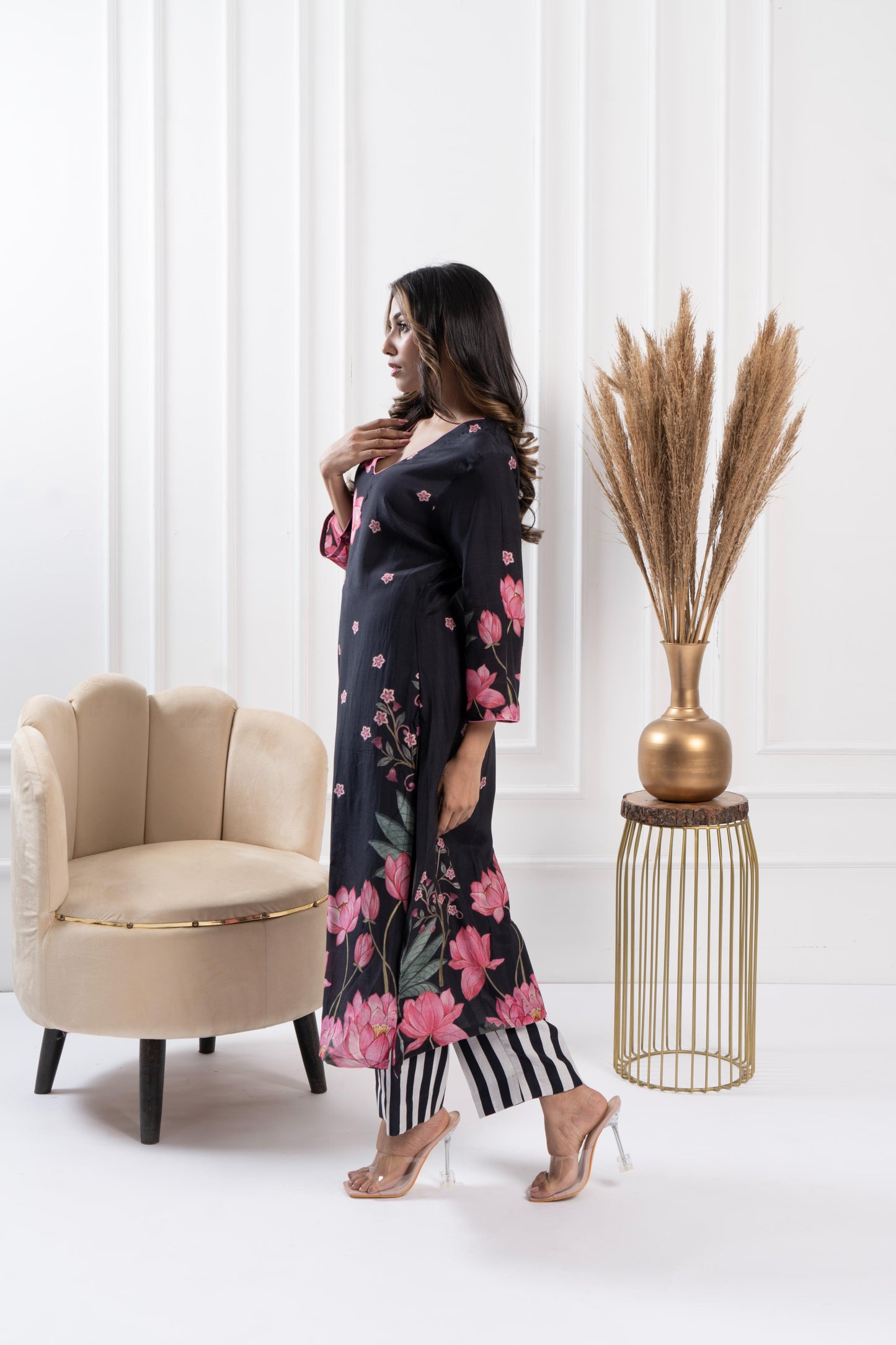 Midnight Placement Kurta Set