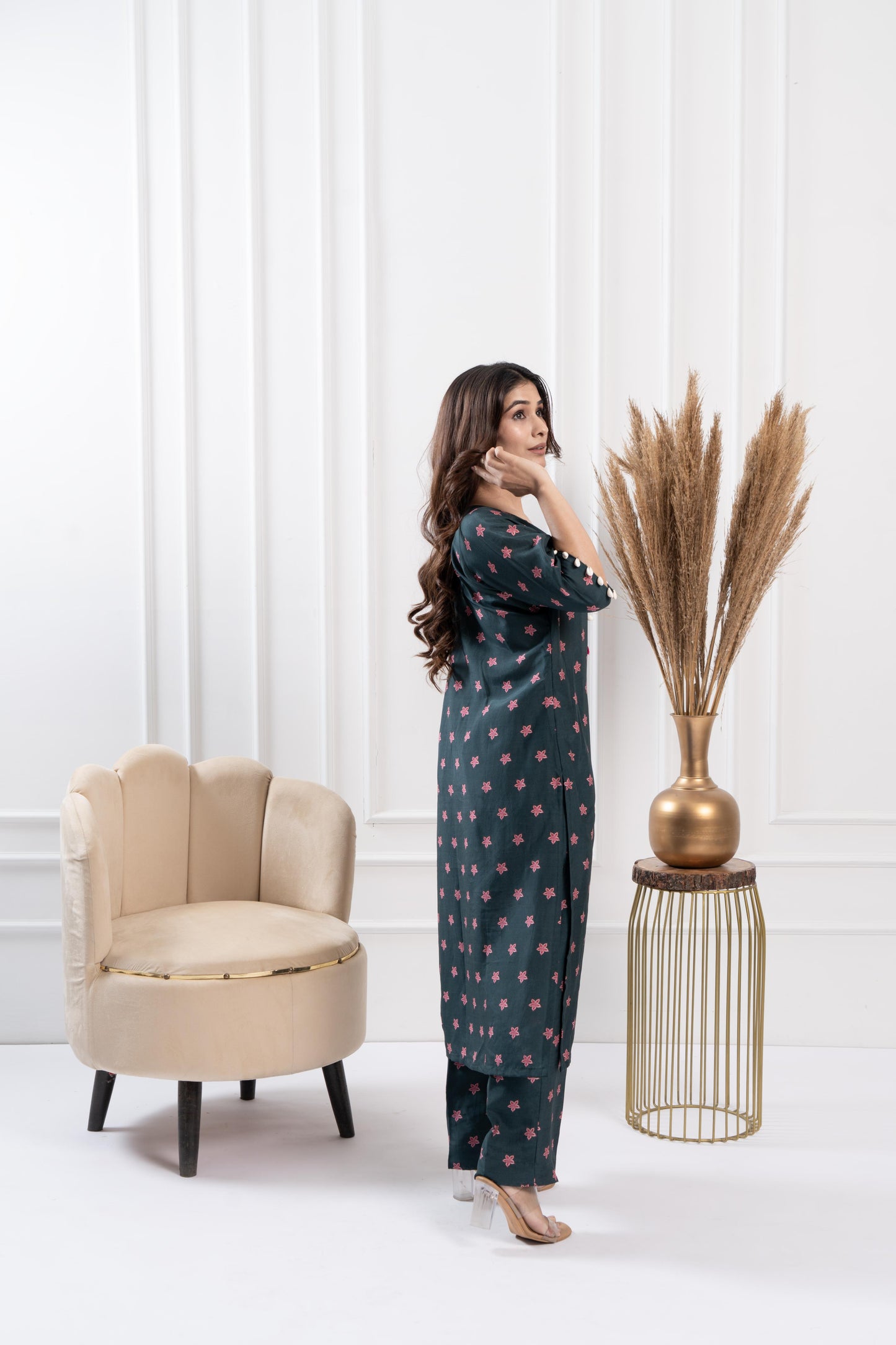 Moss Kaftan Kurta Set