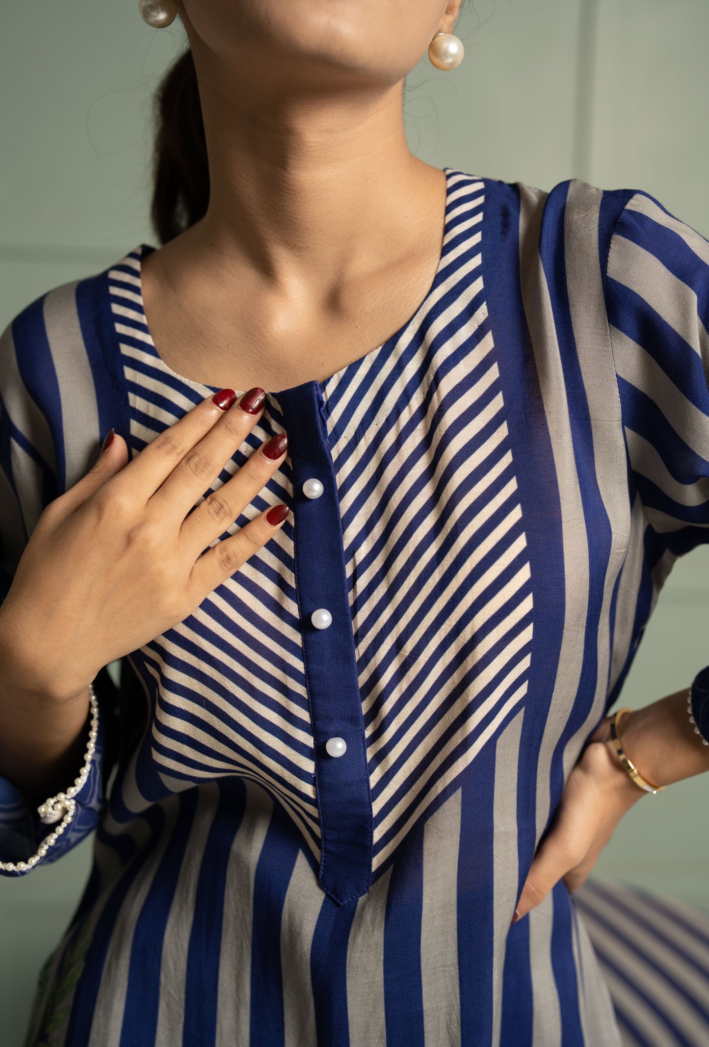 INDIGO PLACEMENT KURTA SET