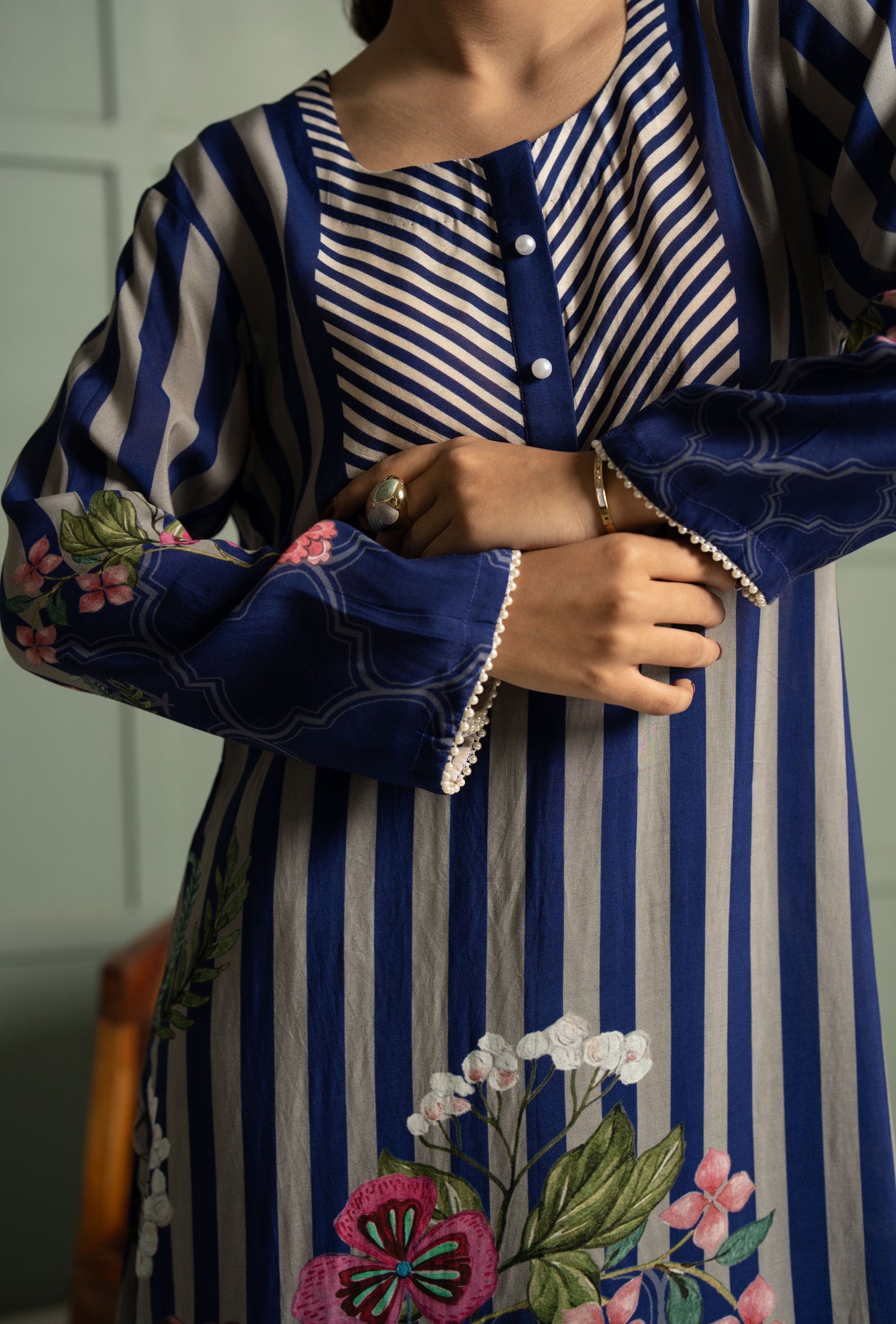 INDIGO PLACEMENT KURTA SET