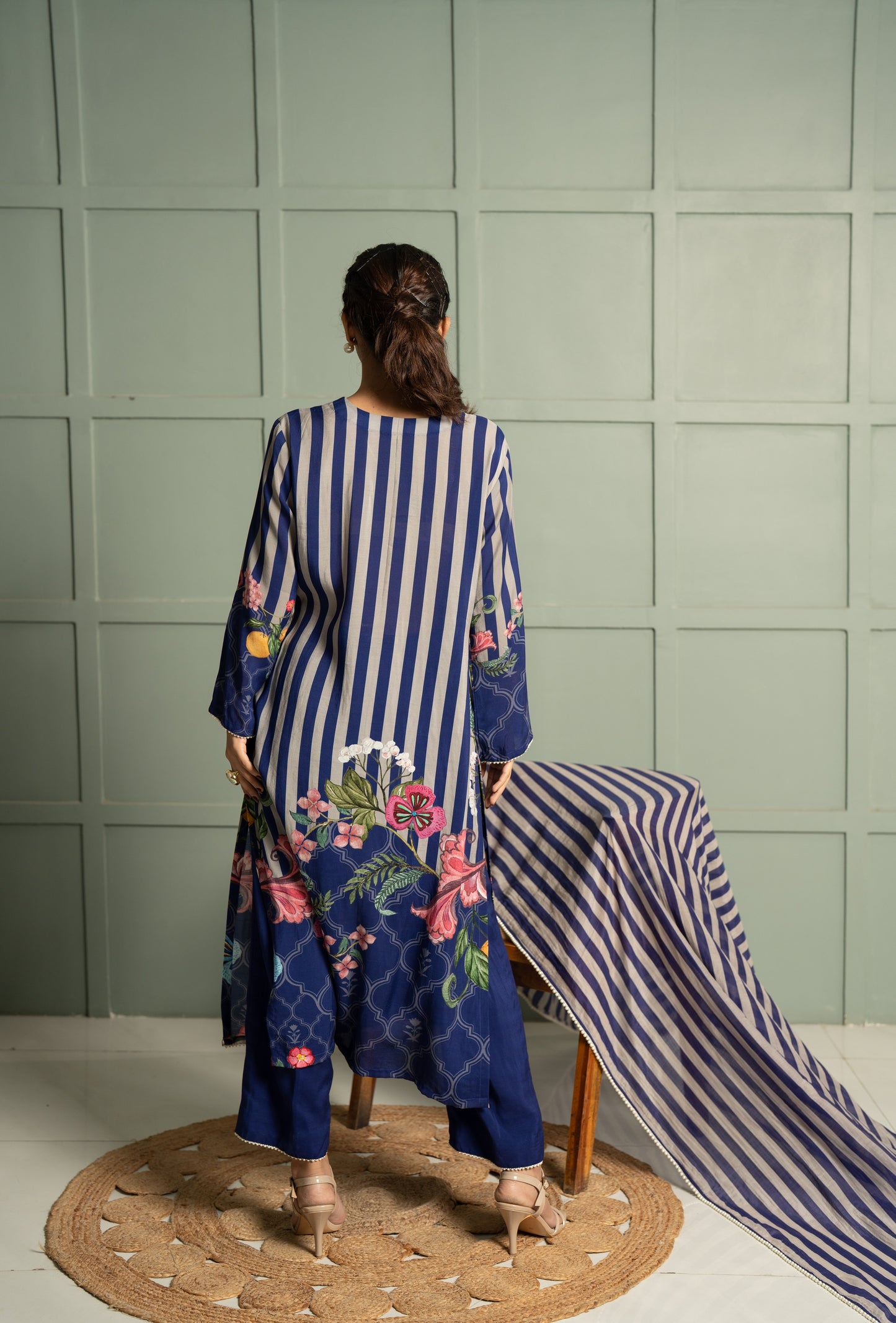 INDIGO PLACEMENT KURTA SET