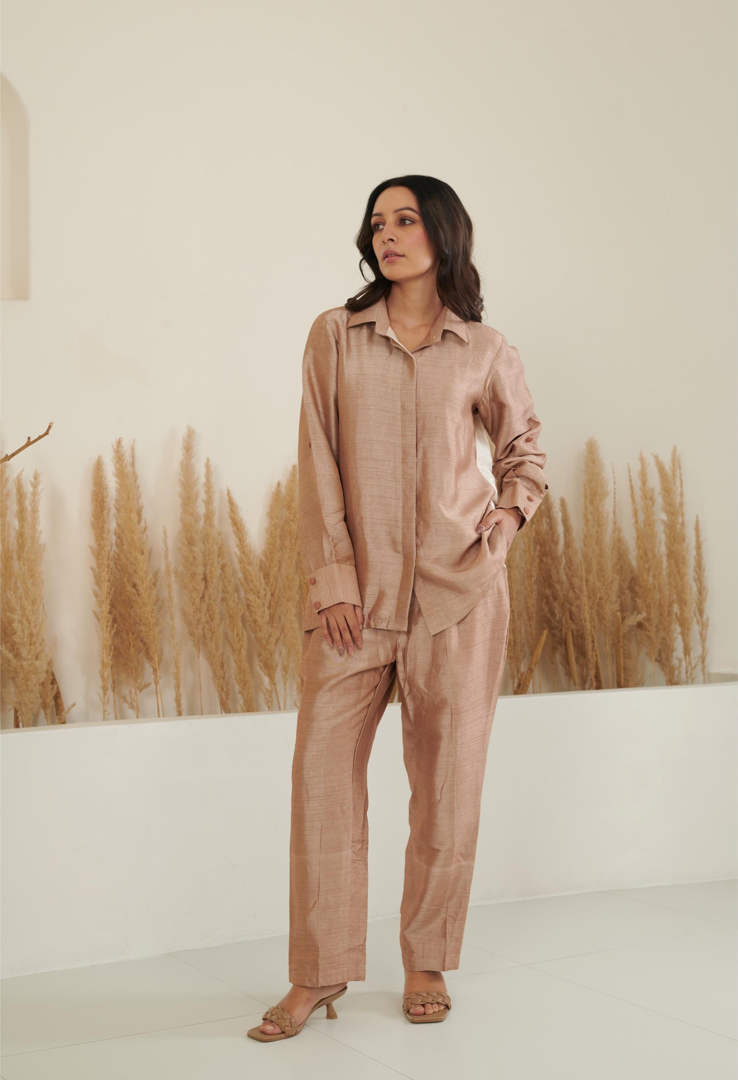 Kai Silk Co-ord - Brown