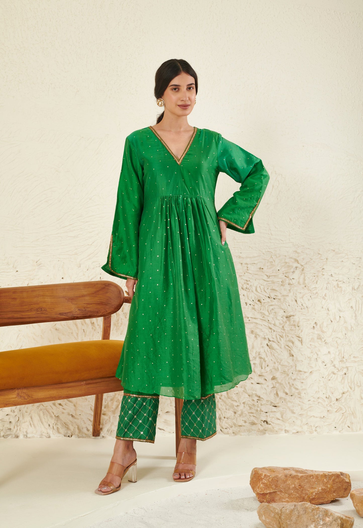 Gul Green Kurta Set
