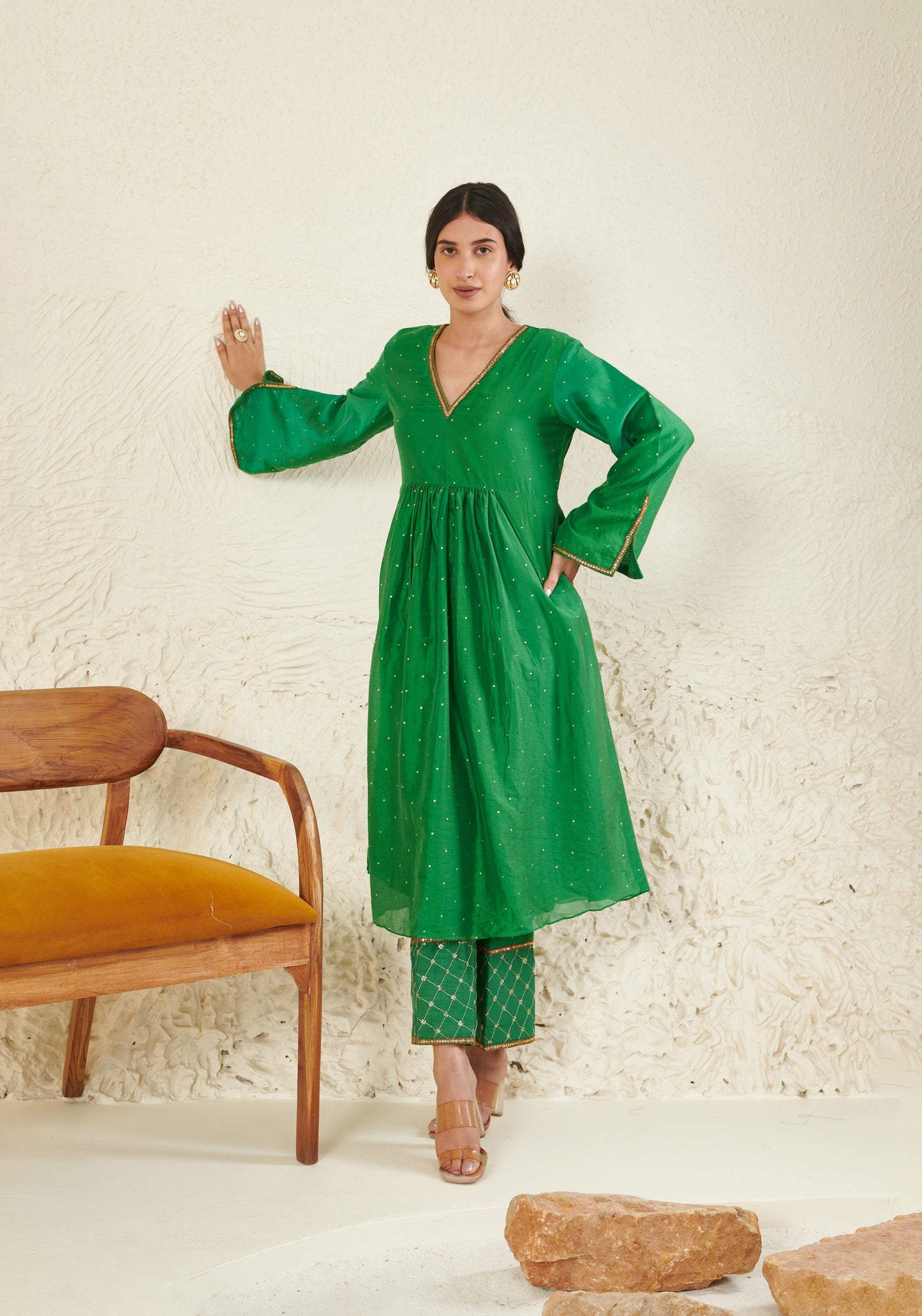 Gul Green Kurta Set