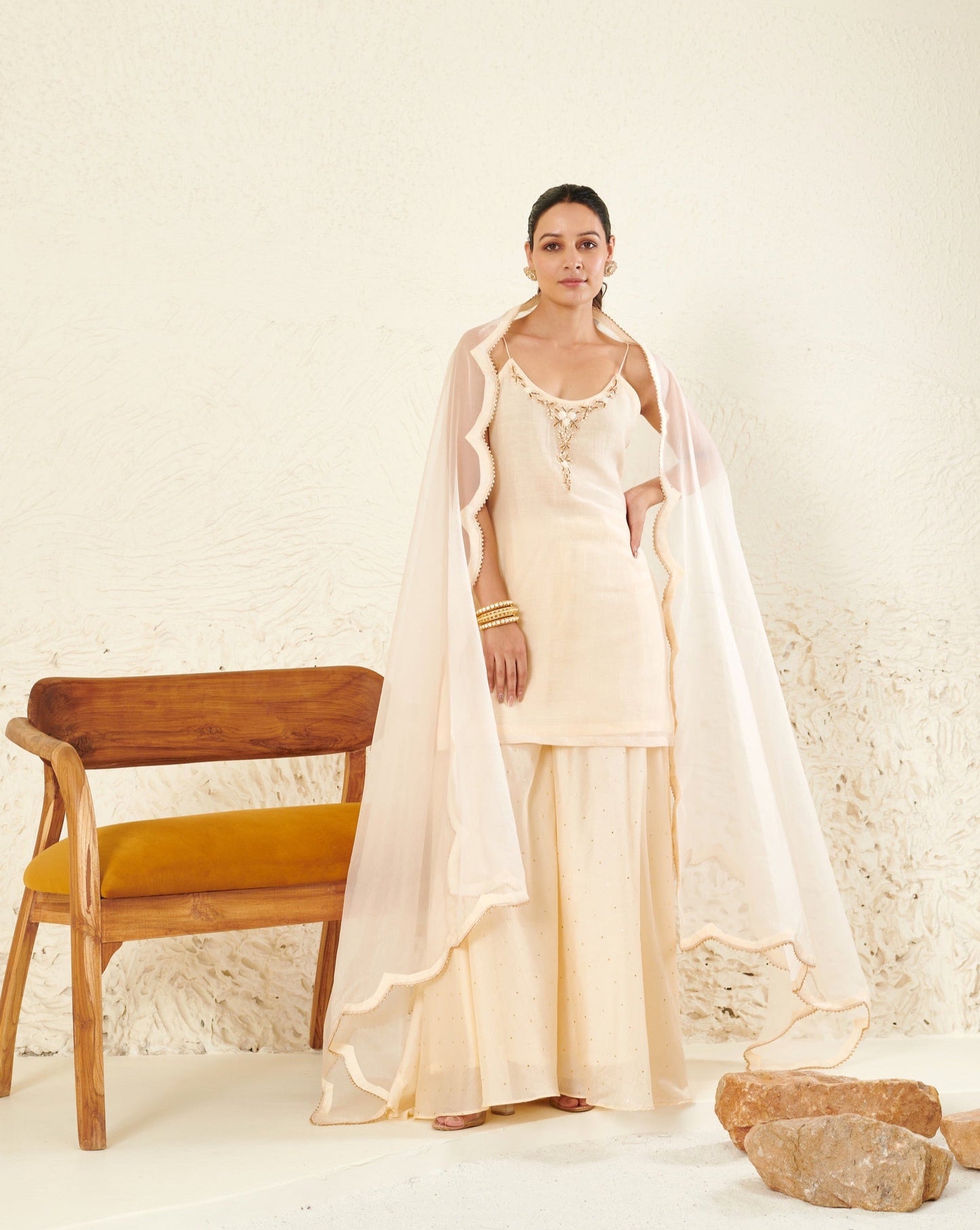 Heer Ivory Garara Set