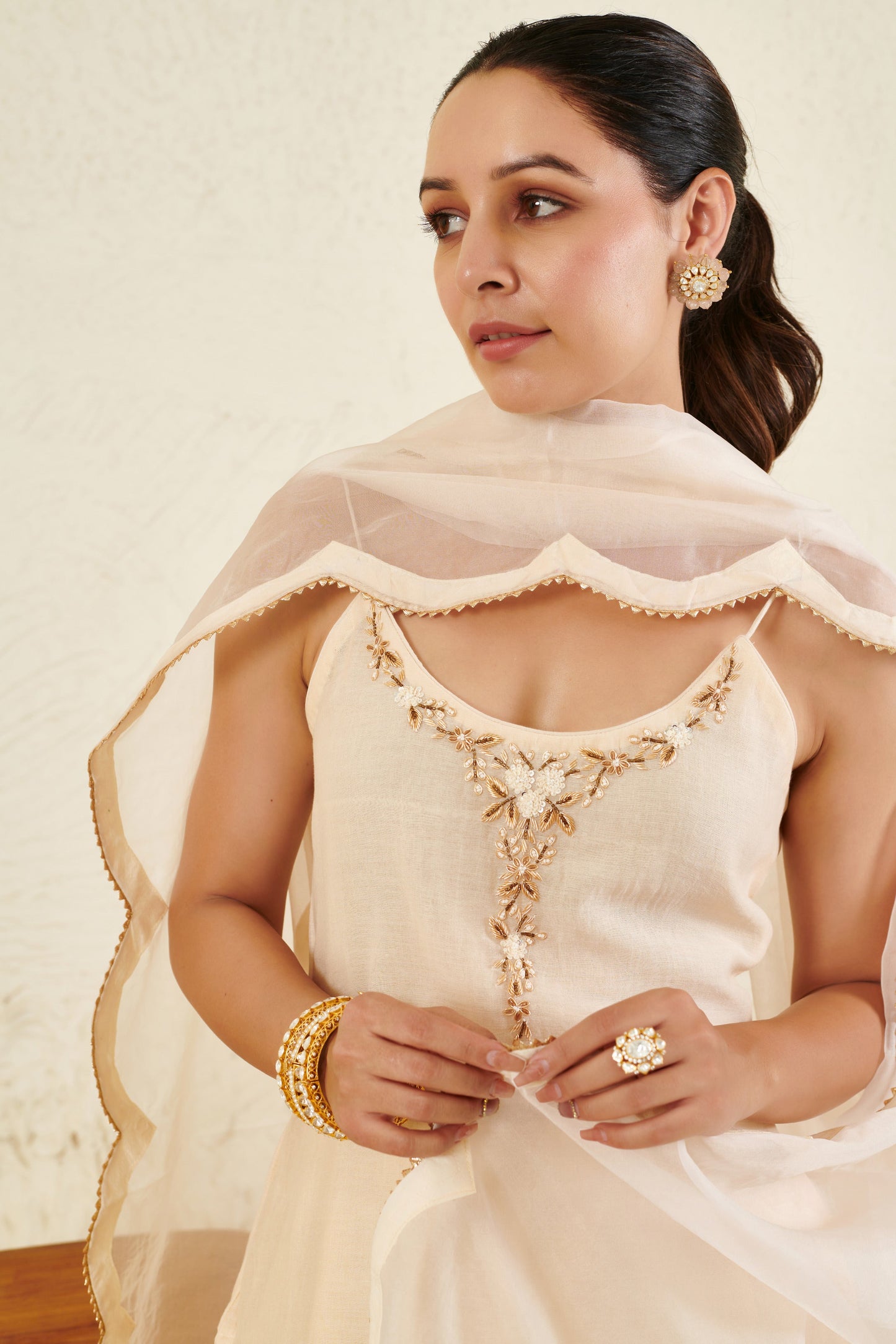 Heer Ivory Garara Set