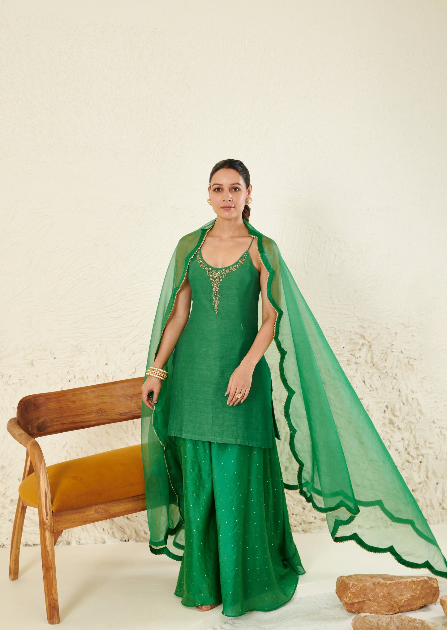 Heer Green Garara Set