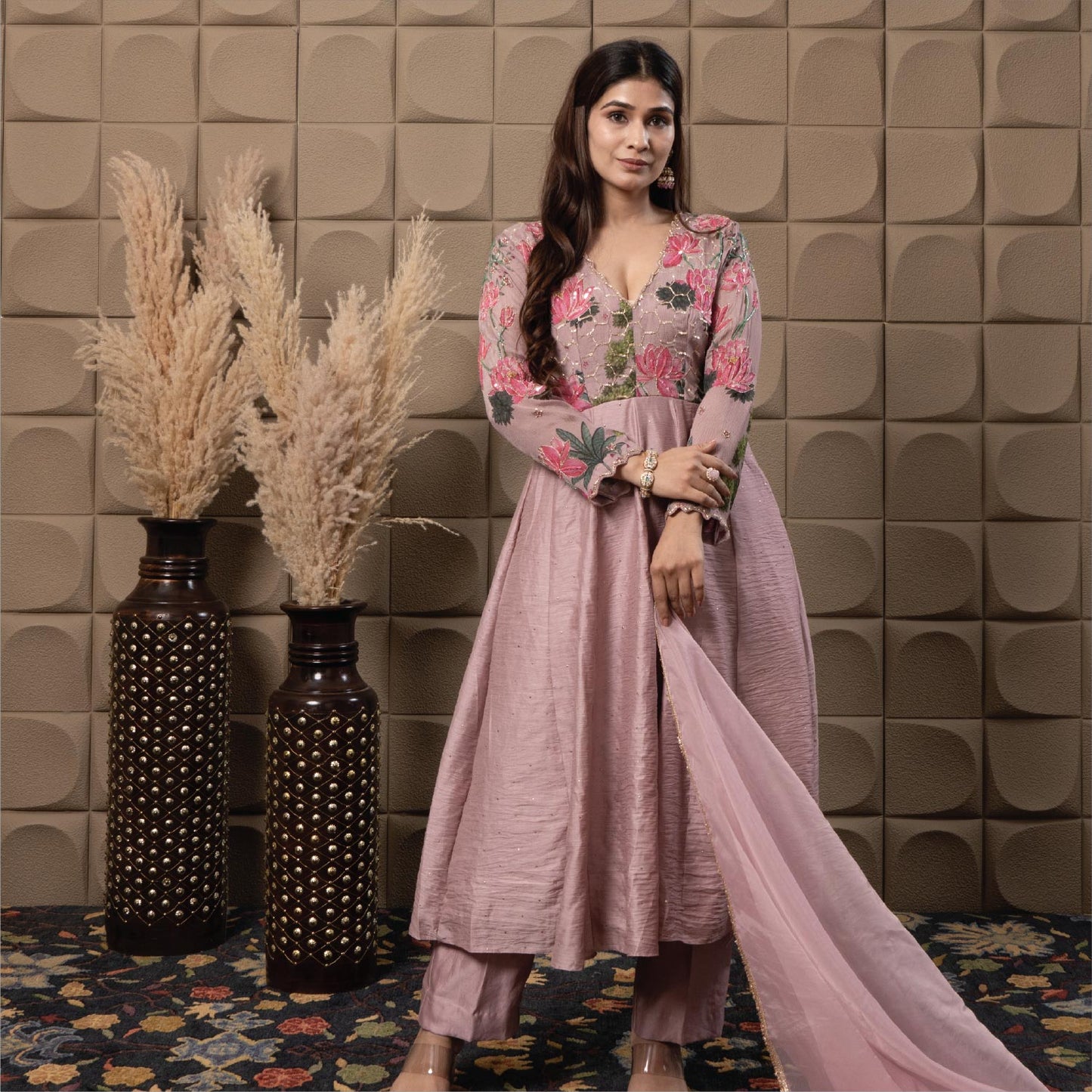 Blush anarkali set