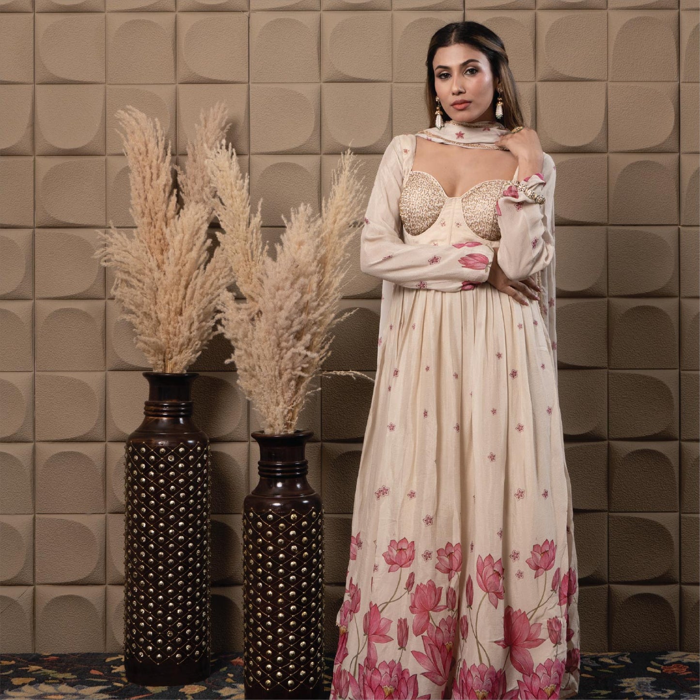 Misty corset anarkali set