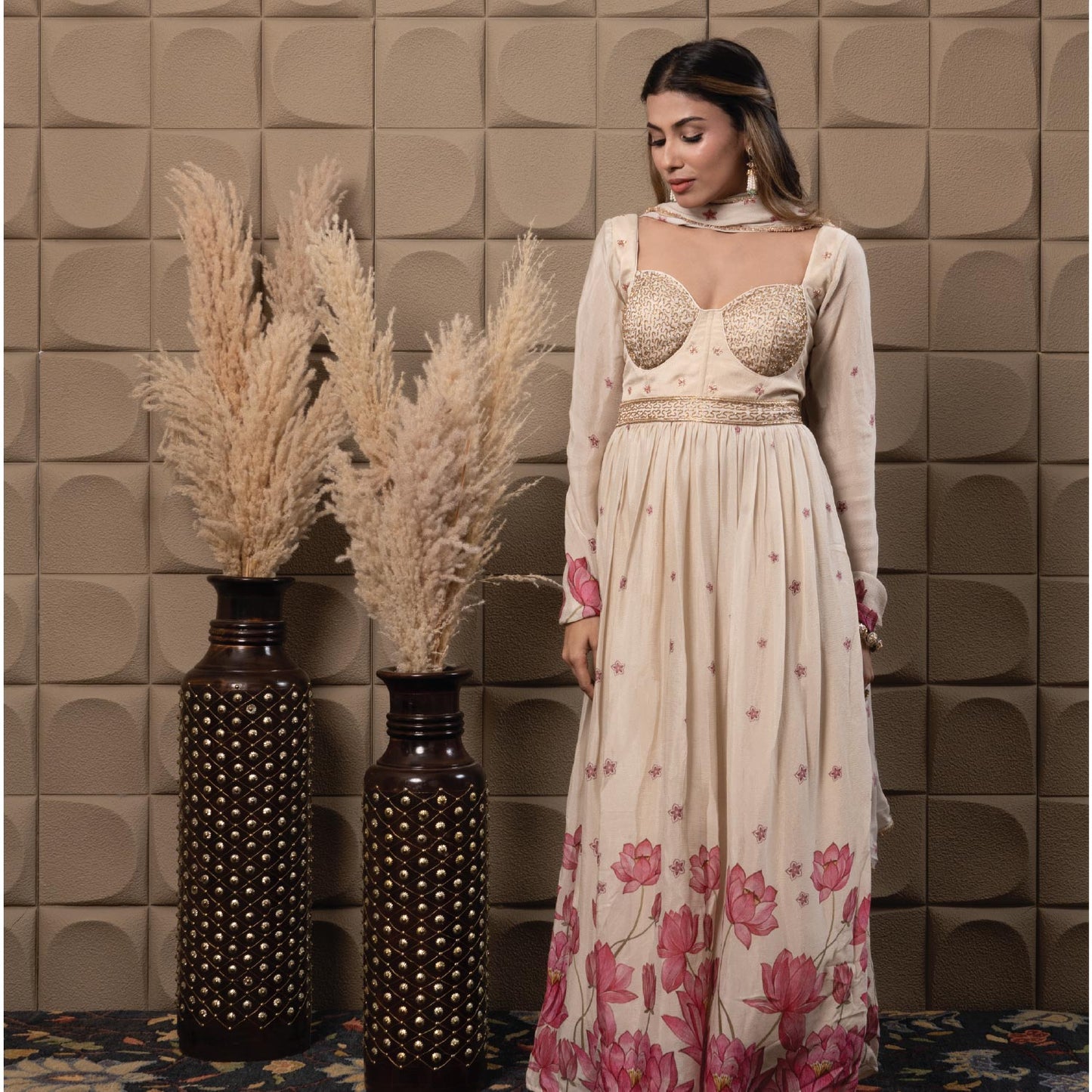 Misty corset anarkali set