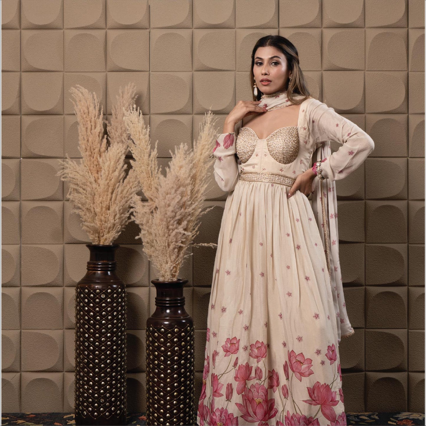 Misty corset anarkali set