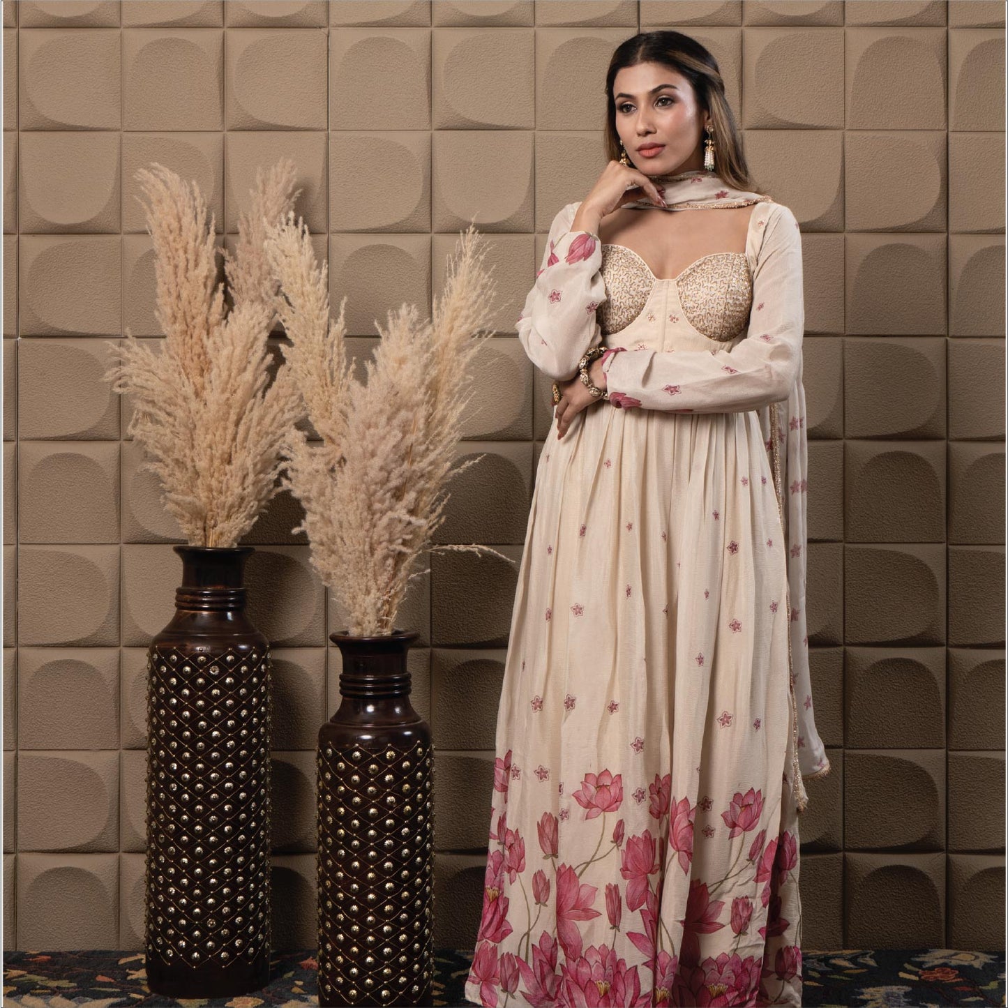 Misty corset anarkali set